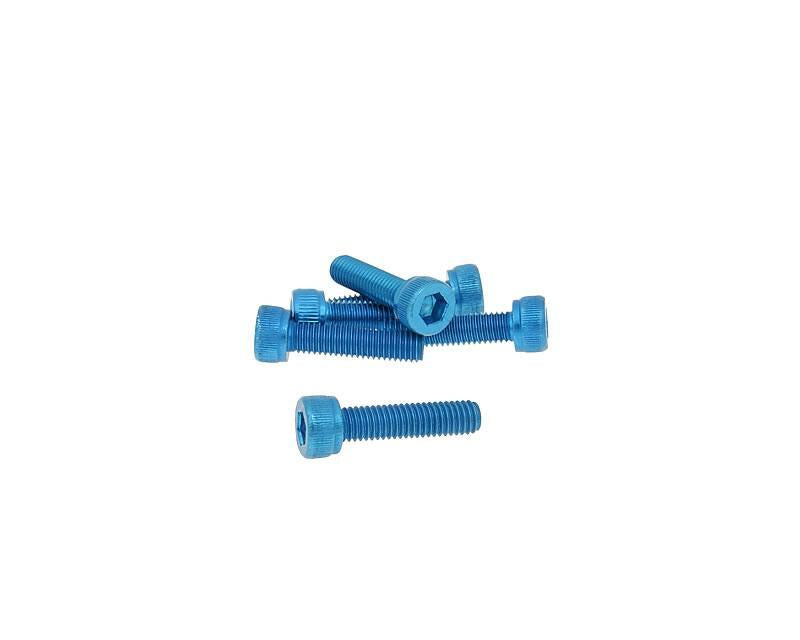 Set șuruburi Vparts hexagonale interior aluminiu anodizat albastru M5x20 - 6 bucăți - universal