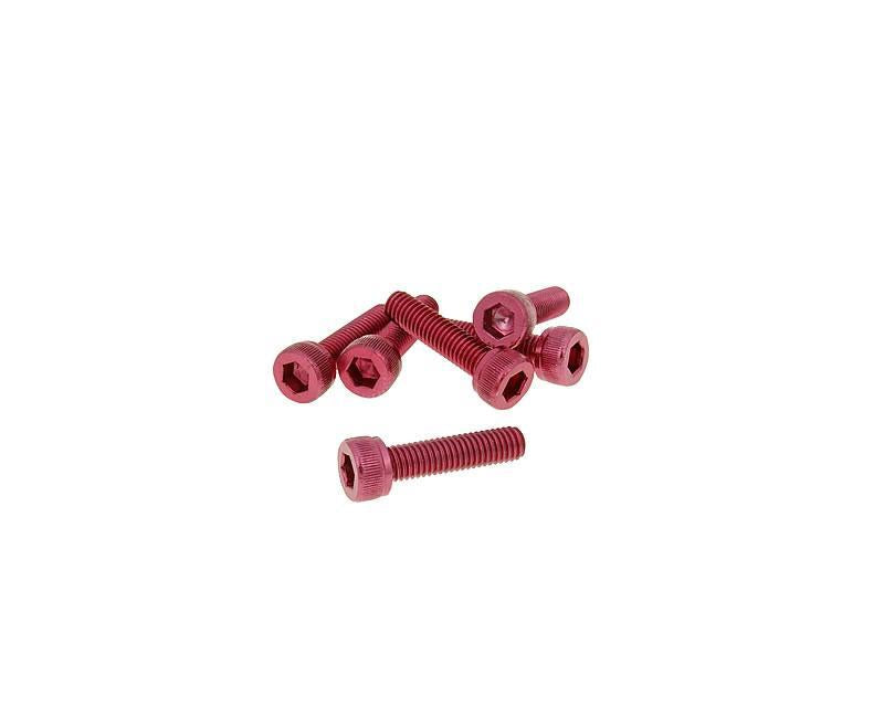 Set Șuruburi Vparts Imbus Aluminiu Anodizat Roșu M5x20 6 Buc universal