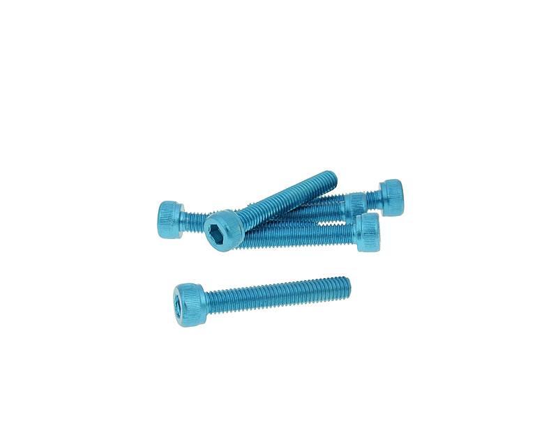 Set Șuruburi Vparts Hexagonale Interior Aluminiu Anodizat Albastru M5x30 - 6 buc - universal