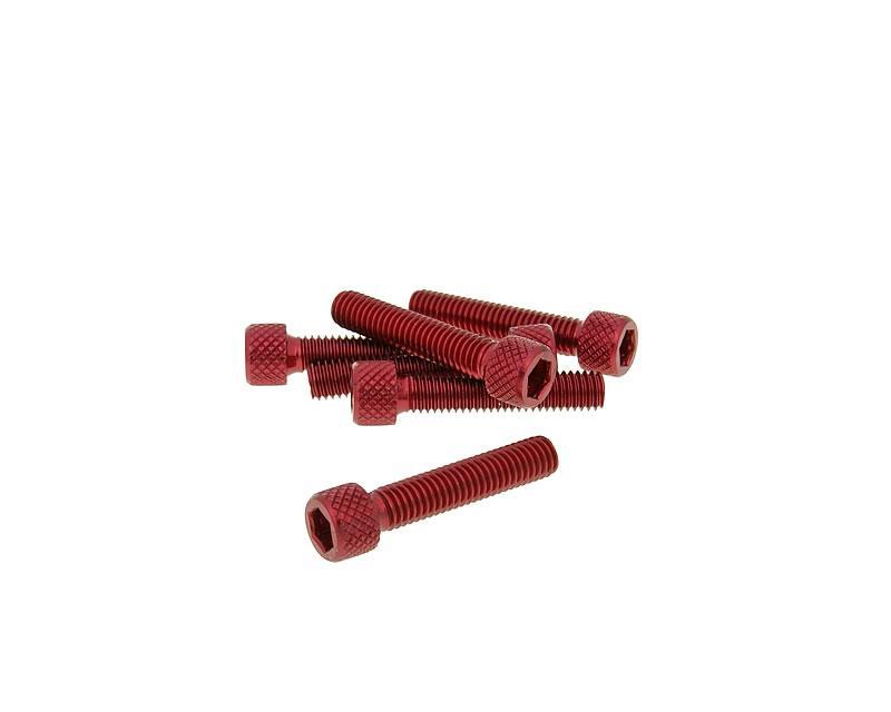 Set șuruburi Vparts hexagonale aluminiu anodizat roșu M6x30 - 6 bucăți - universal
