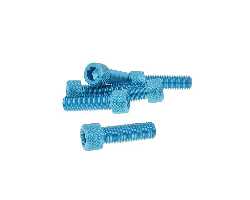 Set șuruburi Vparts hexagonale interior aluminiu anodizat albastru M8x25 universal (6 buc)