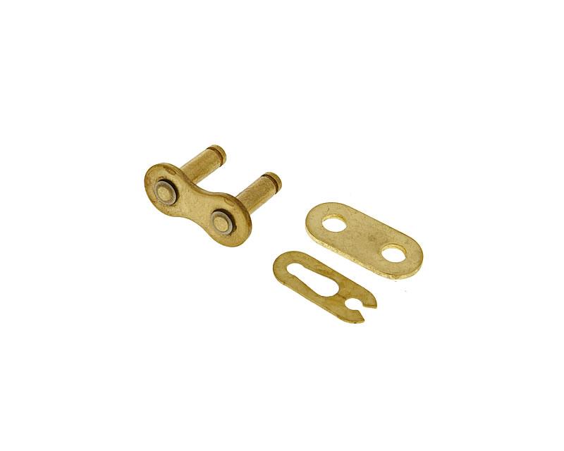 Zală de legătură KMC Chain aurie pentru lanț 428 pentru Hyosung RX 125 Supermoto, Fantic Motor Caballero Scrambler 125