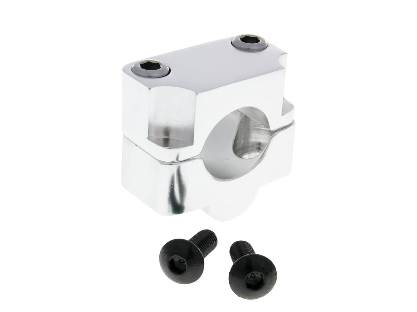 Clemă conversie ghidon Vparts 22mm la 28,6mm argintiu universal
