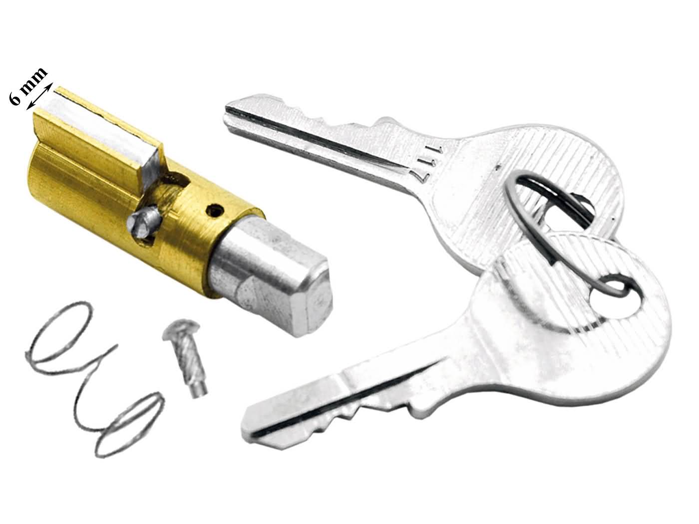Set încuietoare direcție și torpedou 6mm Vparts pentru Vespa 50, 125, 150 GL, P125 X, P150 X și alte modele