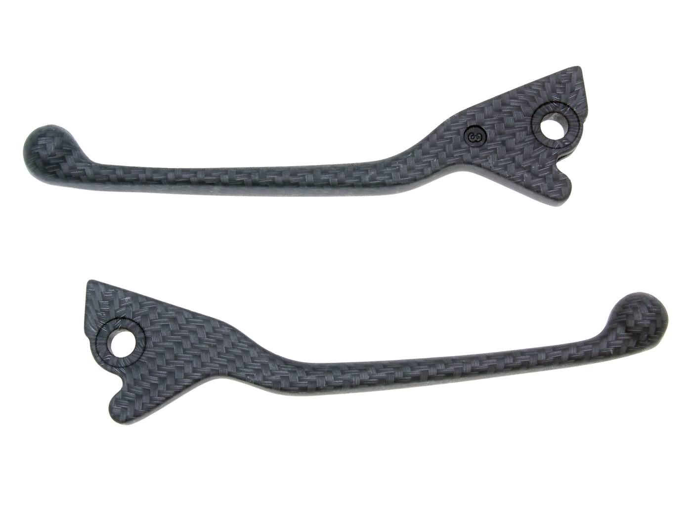 Set manete de frână Vparts aspect carbon pentru Piaggio, Gilera, Aprilia, Vespa Modern și alte modele