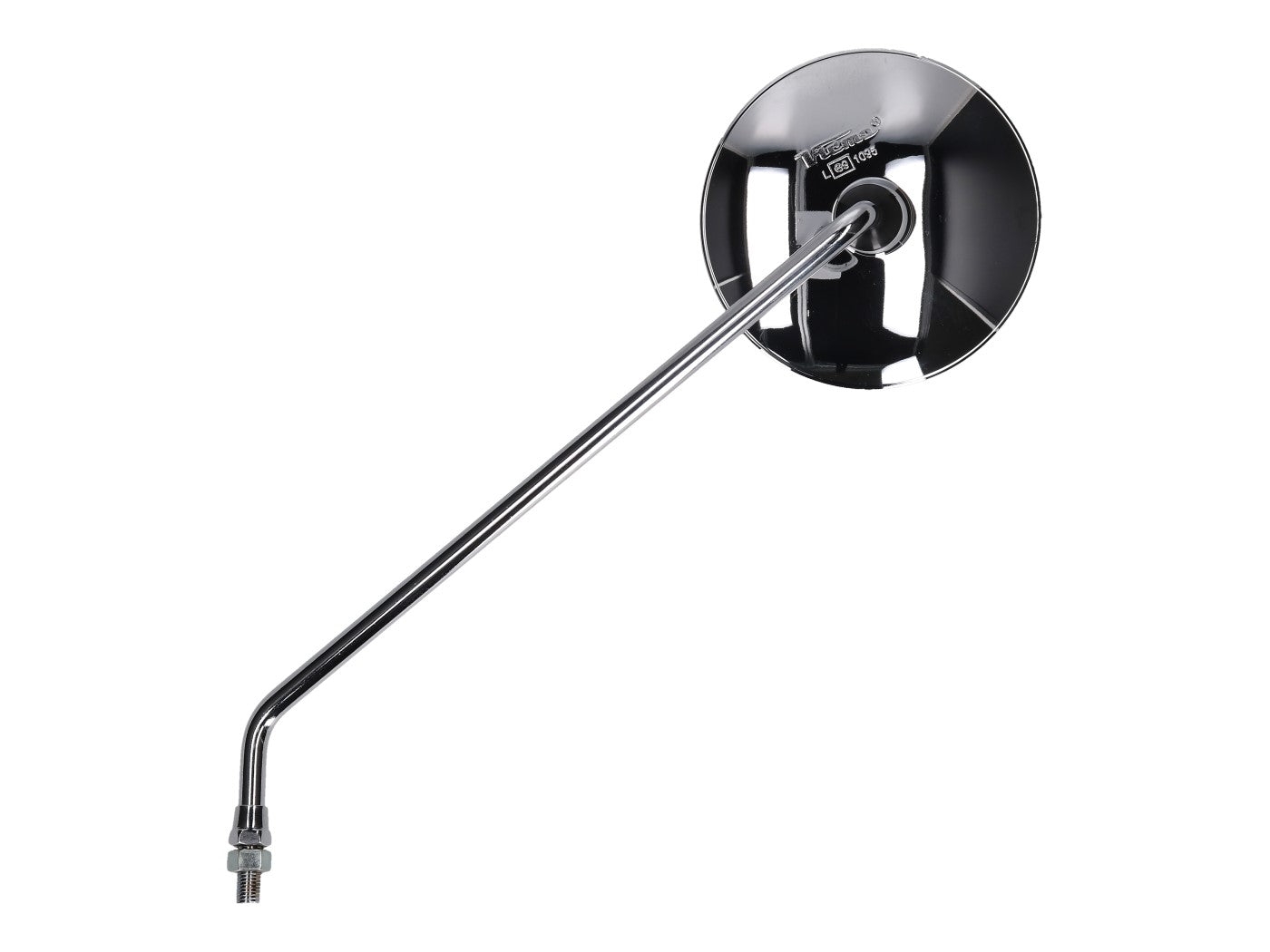 Oglindă stânga Vparts M10 cromată pentru Vespa Classic, LML Star și alte modele