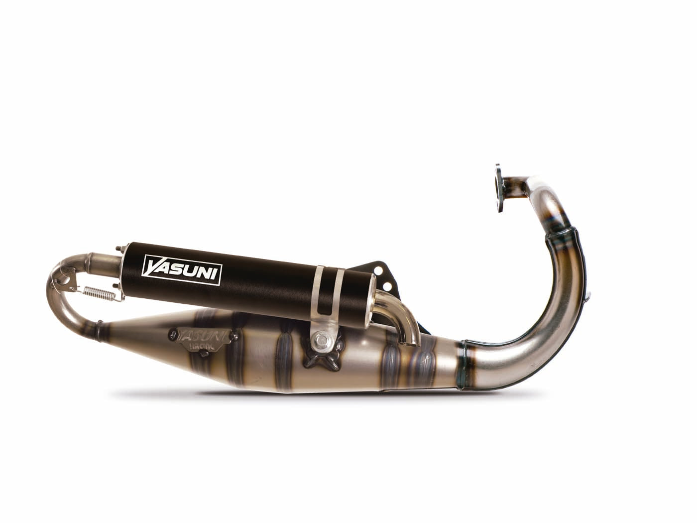 Eșapament Racing Scuter Yasuni R-PRO negru pentru Peugeot, Hercules, Sachs și alte modele