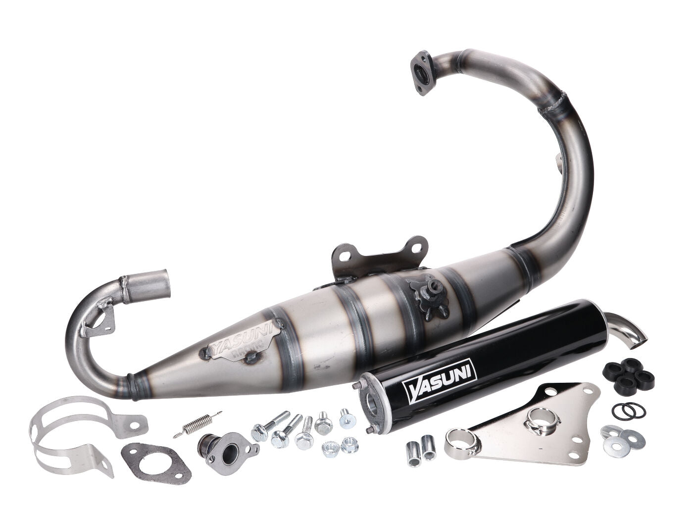 Eșapament Racing Yasuni Scooter R negru pentru Peugeot, Hercules, Sachs și alte modele