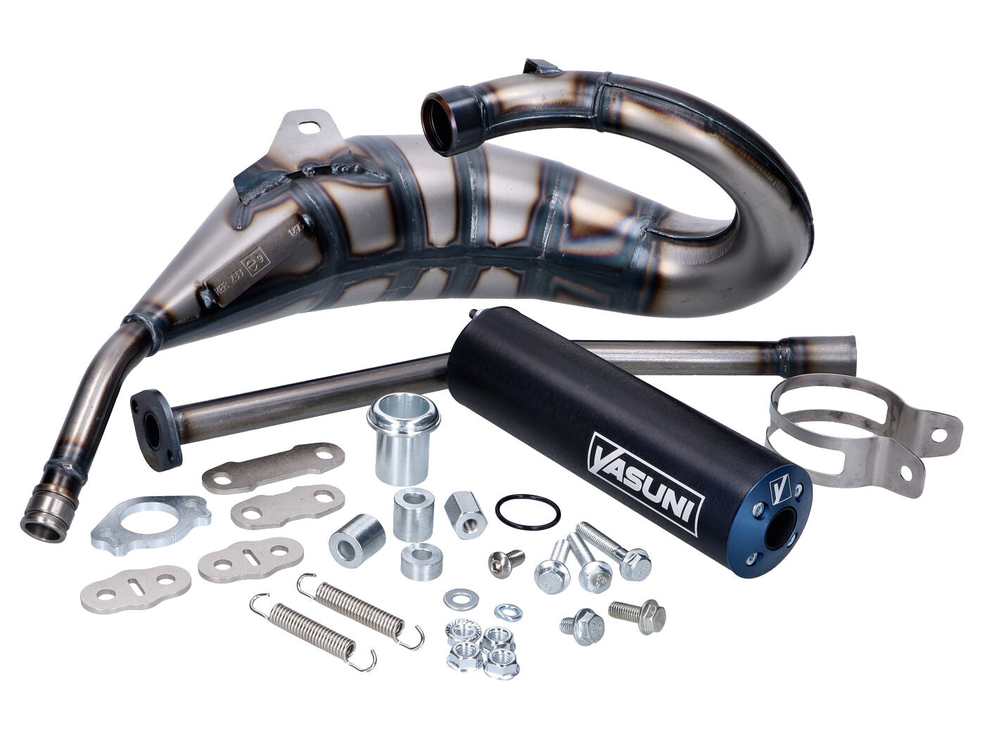 Eșapament sport Yasuni Cross HM MAX albastru pentru Derbi Senda, Gilera RCR, SMT, Aprilia RX, SX și alte modele