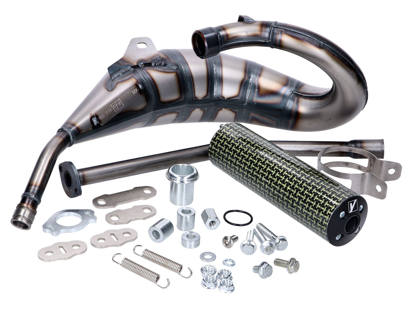 Eșapament Racing Yasuni Cross HM MAX aspect carbon/aramid pentru Derbi, Aprilia, Gilera și alte mărci