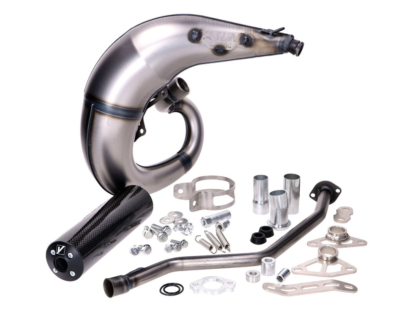 Eșapament Racing Moped Yasuni Cross ML Aspect Carbon pentru Motorhispania, Peugeot, MBK, Yamaha și alte modele