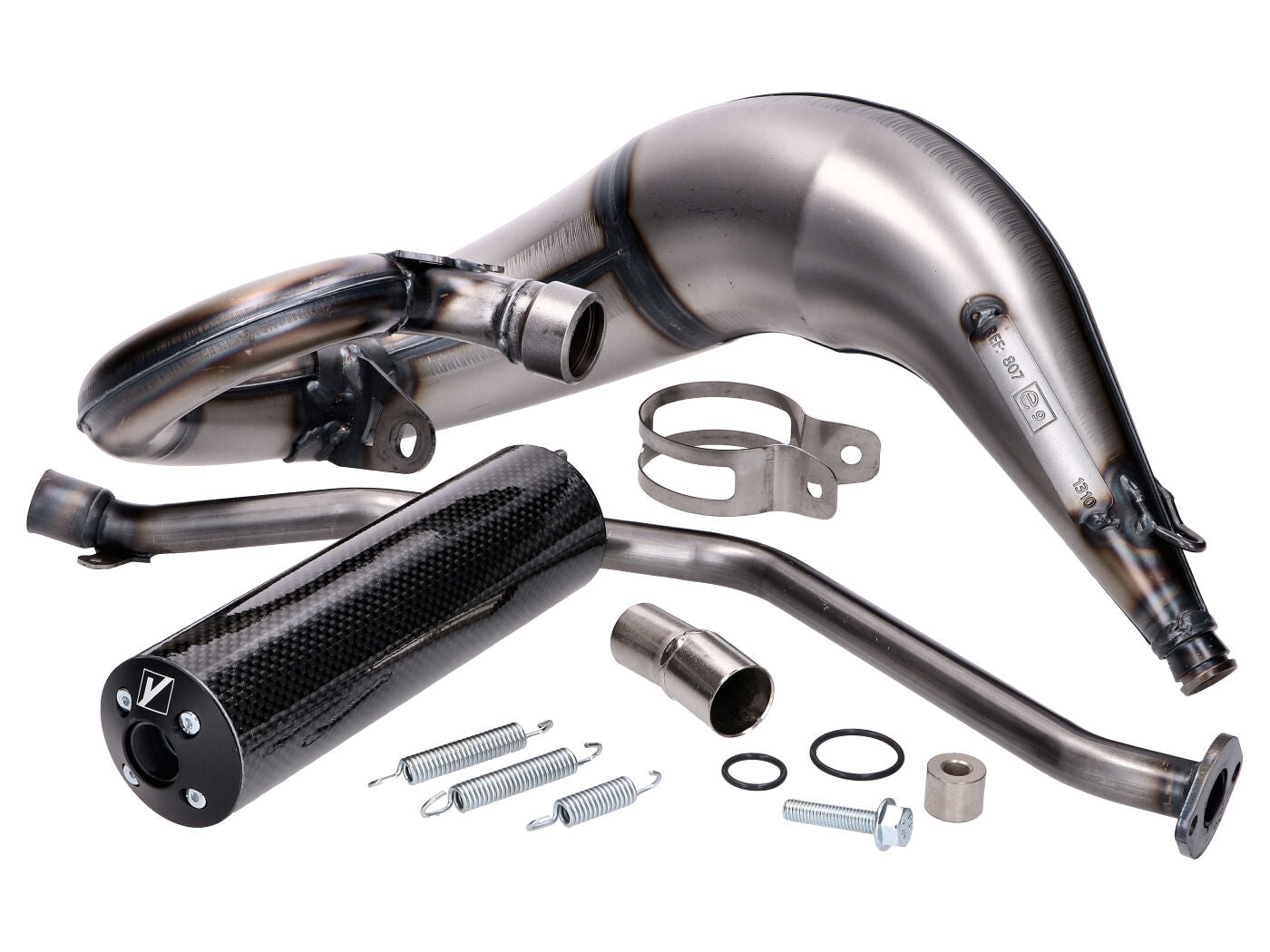 Eșapament racing Yasuni Cross ML aspect carbon pentru Beta RR50 Enduro, RR50 Motard, HM-Moto CRE Baja, Derapage și alte modele